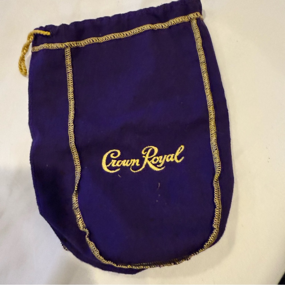 Crown Royal Purple Bag with Gold Embroidery